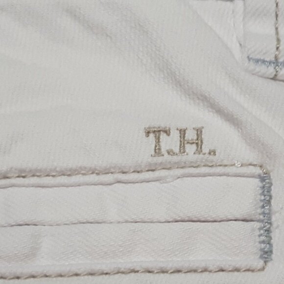 Tommy Hilfiger Jeans Womens 10 White Y2K Crop Straight Stretch Mid Rise Logo - Picture 12 of 15